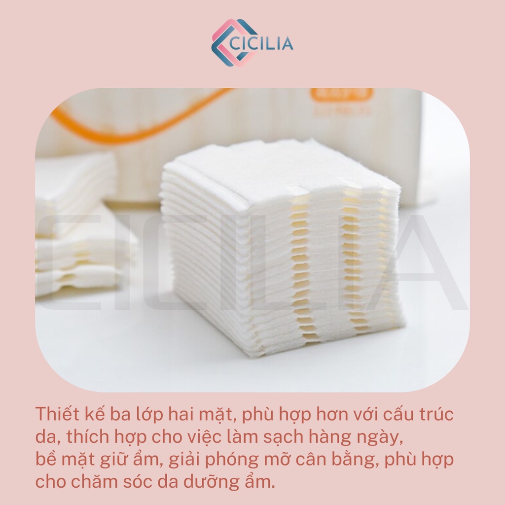 Bông Tẩy Trang Cotton 222 Miếng Siêu Thấm Hút, Mềm Mại Cho Da