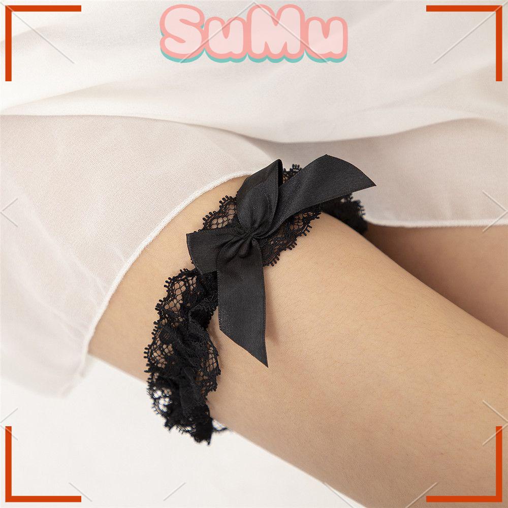 SUMU Nịt Bít Tất Ren Đính Nơ Gợi Cảm Cho Cô Dâu