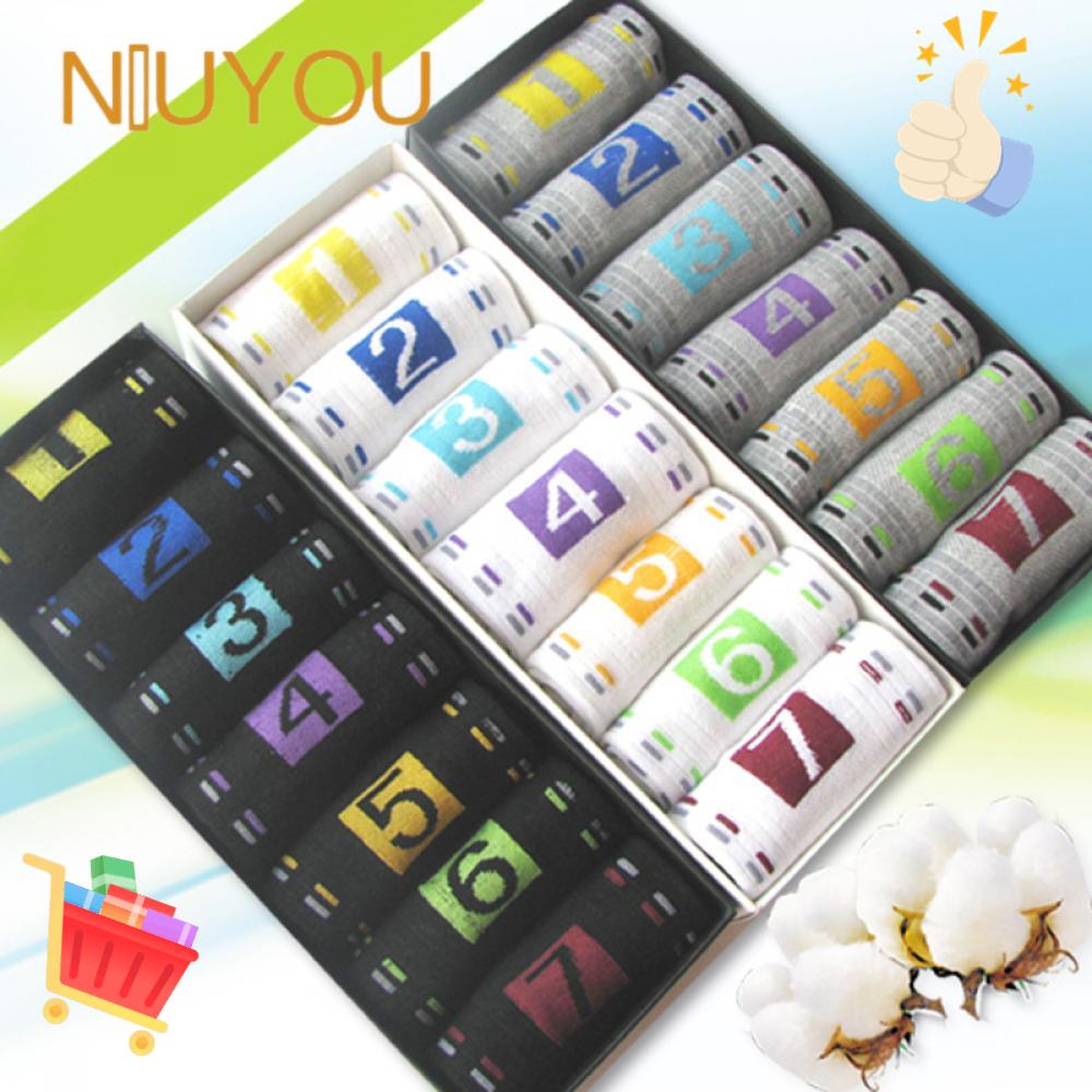 NIUYOU Set 7 Đôi Tất Thể Thao Kiểu Dáng Đơn Giản Năng Động Thời Trang