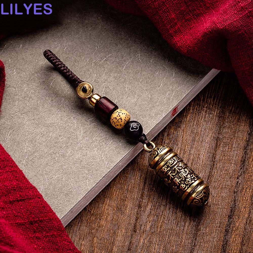 LILYES Móc Chìa Khóa Xe Hơi Bằng Đồng Thau Phong Cách Phật Giáo Tây Tạng