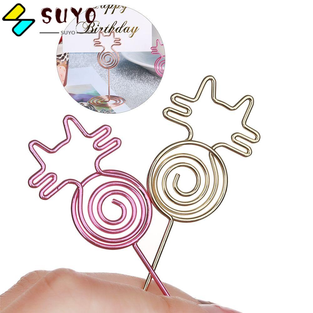 SUYO 1 / 5 Kẹp Giấy Kim Loại Kẹp Ảnh Để Bàn Trang Trí Tiệc Cưới Thời Trang