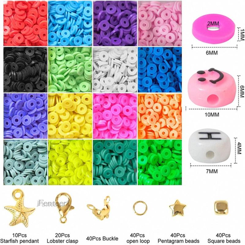[Fenteer1] Hạt Charm Bằng Đất Sét Polymer Để Làm Trang Sức Thủ Công