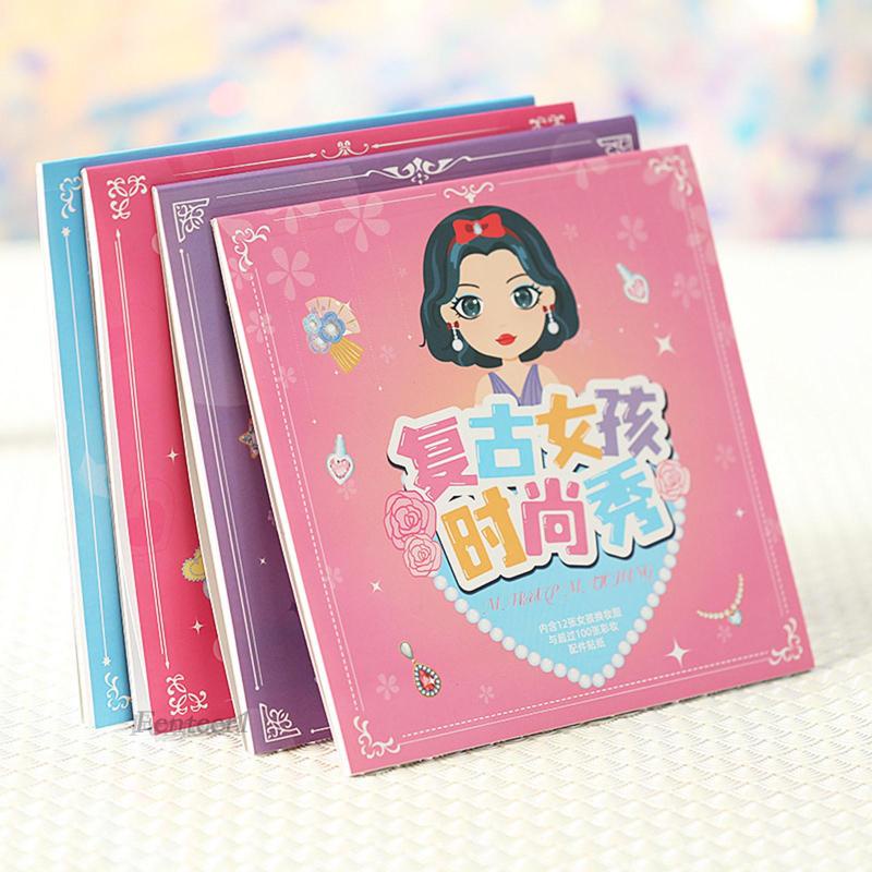 1 [Fenteer] 4 Miếng Dán Mặt Trang Trí Sách Khen Thưởng Công Chúa Hợp Thời Trang