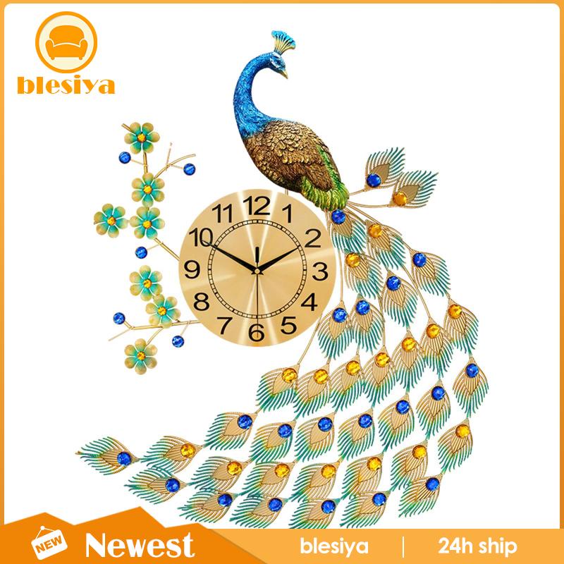 Đồng Hồ Treo Tường Trang Trí Hình Chim Công