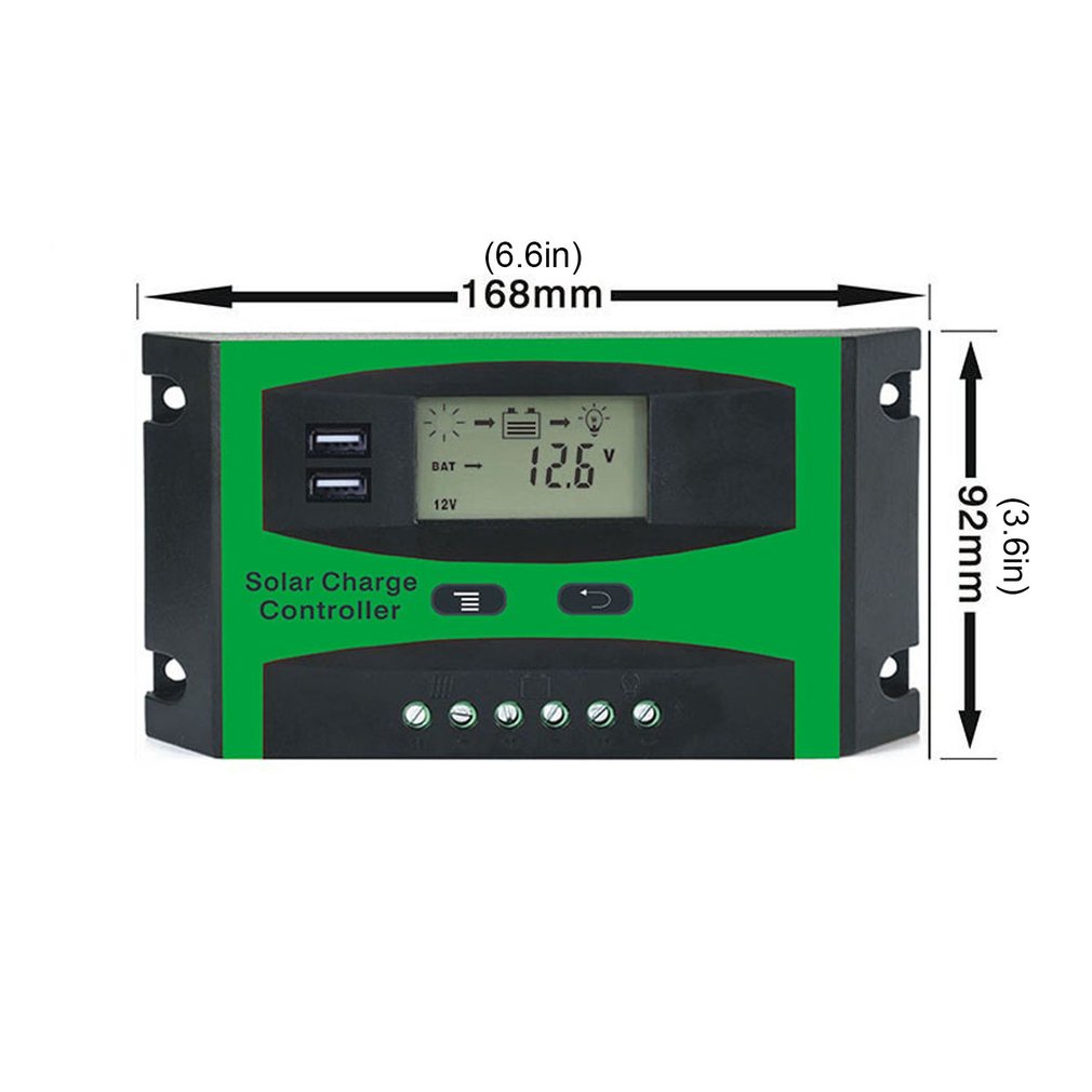 =Christmas=Solar Charge Controller 30A PWM 12V 24V LCD Display Solar System Controller