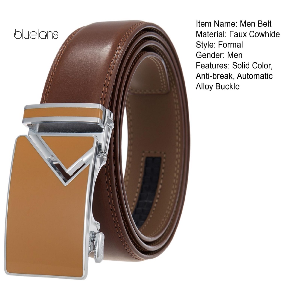 Thắt Lưng Da Bò Có Khóa Gài Hợp Kim Tự Động Thời Trang Sang Trọng Cho Nam