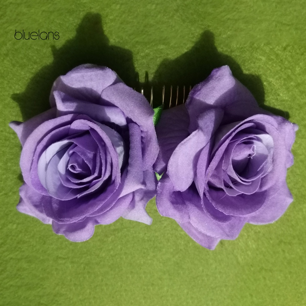 Lược Cài Tóc Răng Nhọn Chống Trượt Trang Trí Hoa Hồng Sống Động