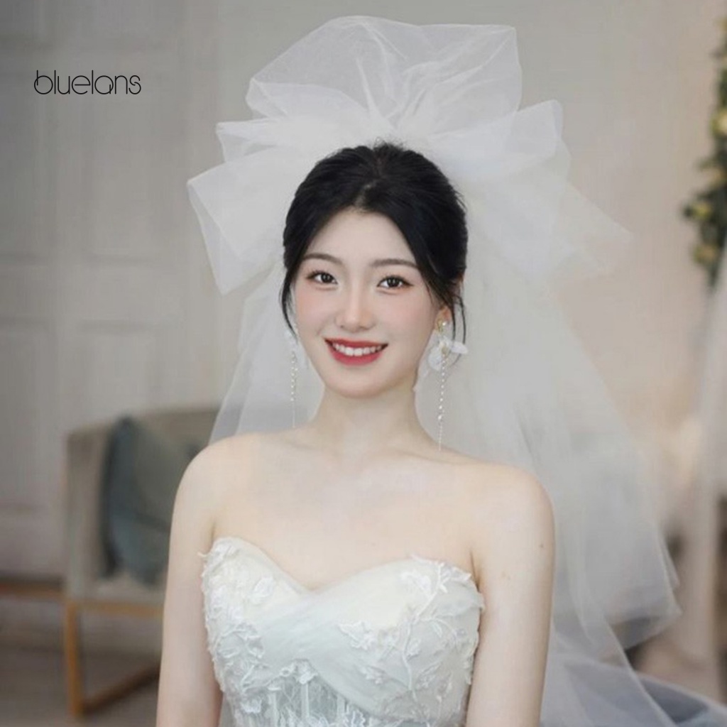 Mạng Lưới Hai Lớp Màu Trắng Phong Cách Hàn Quốc Dùng Chụp Ảnh Cô Dâu