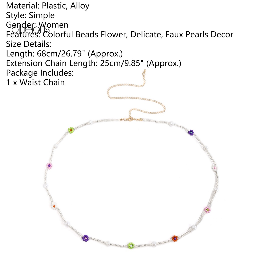 Chuỗi Hạt Đeo Hông Đính Ngọc Trai Nhân Tạo Nhiều Màu Sắc Có Thể Điều Chỉnh