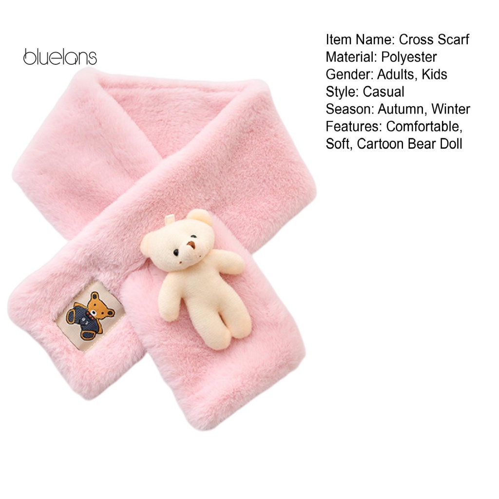 Khăn Choàng Cổ Giữ Ấm Hình Gấu Bông Hoạt Hình Chống Lạnh Mềm Mại Thời Trang Thu Đông Cho Nữ