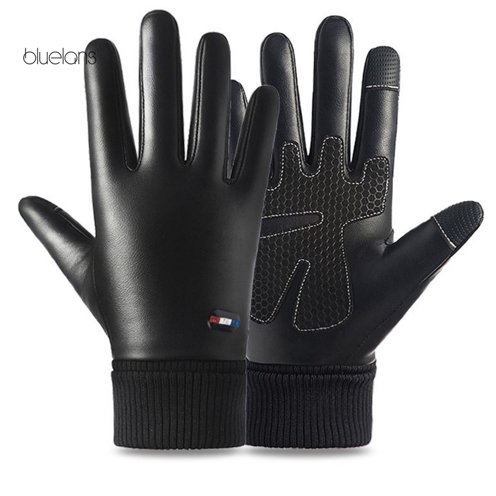 1 Đôi Găng Tay Da Giả 2 Ngón Chống Gió Chống Nước Dày Dặn Giữ Ấm Mùa Đông Cho Nam Nữ