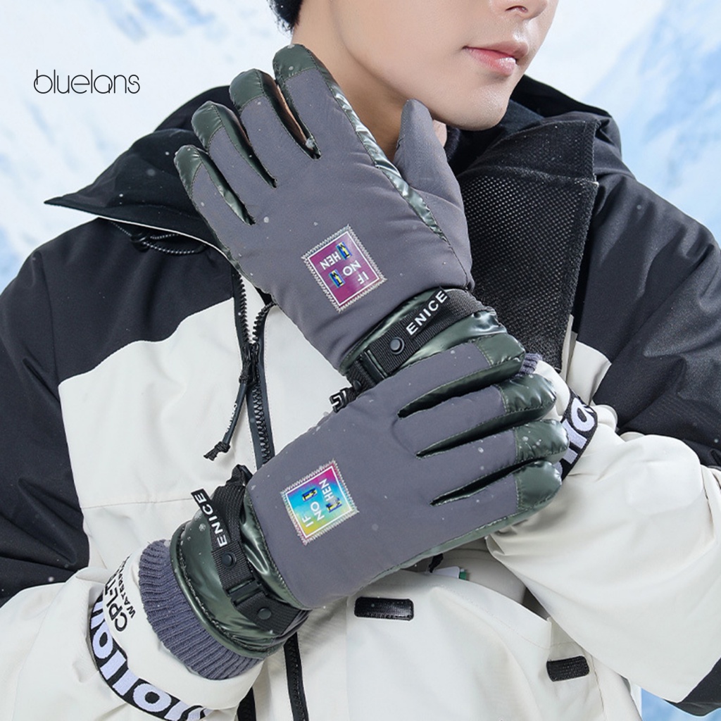 1 Đôi Găng Tay Thể Thao Giữ Ấm Chống Gió Chống Trượt Chống Nước Có Thể Điều Chỉnh Dùng Ngoài Trời