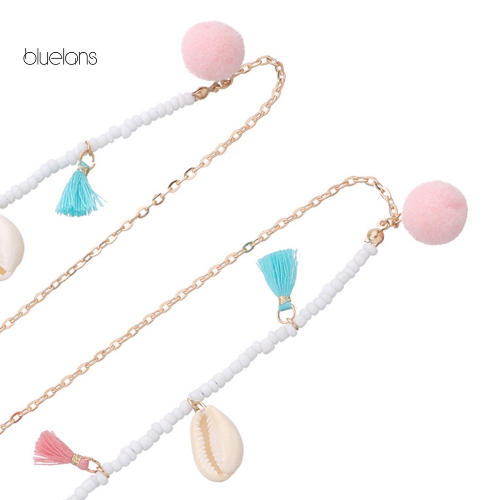 Dây Đeo Mắt Kính Chống Trượt Dạng Chuỗi Hạt Phối Tua Rua Thời Trang Cho Nữ