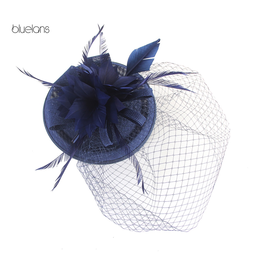 Mũ Lưới Đính Lông Vũ Phong Cách Retro Cho Nữ