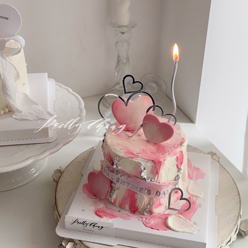 Phụ Kiện Trang Trí Bánh Kem Bằng acrylic Hình Trái Tim Dễ Thương