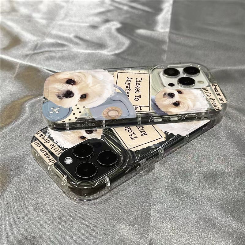 Ốp Điện Thoại Mềm Trong Suốt Hình Cún Con Dễ Thương Cho Iphone xr7 8 14Promax11 1312 K8RW