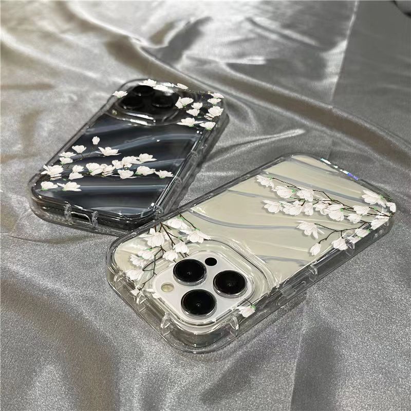 Ốp Điện Thoại Mềm Trong Suốt Họa Tiết Hoa Anh Đào Dễ Thương Cho iPhone14promax 1312 / 11 7 / 8plus xr