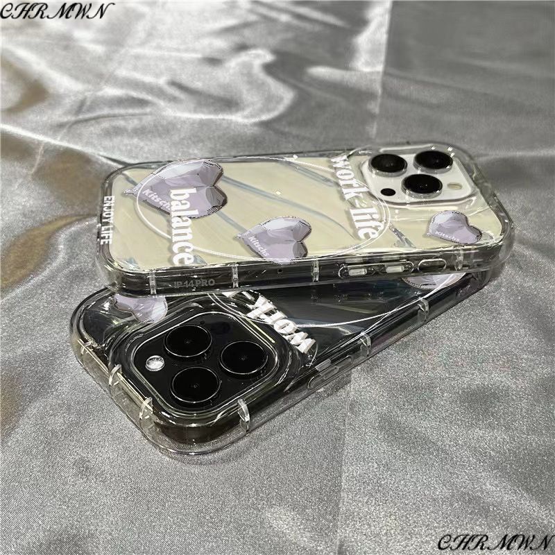Ốp Điện Thoại Mềm Trong Suốt Họa Tiết Trái Tim Cho Iphone 14Promax 1312 / 11 7 / 8plus xr / sins AF8W