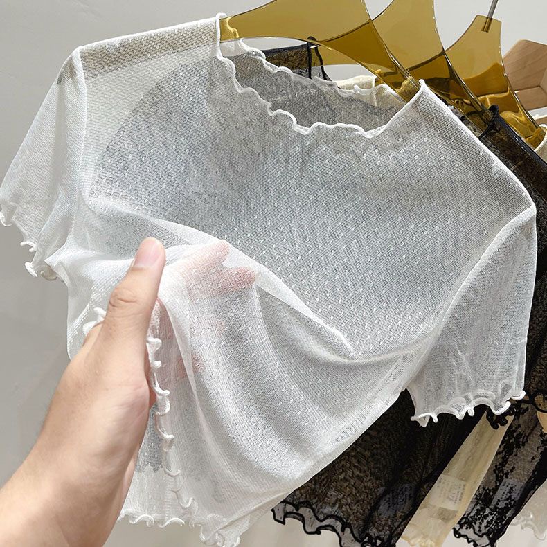 Milyfashion Áo Thun Tay Ngắn Mỏng Xuyên Thấu Thời Trang Mùa Hè Cho Bé