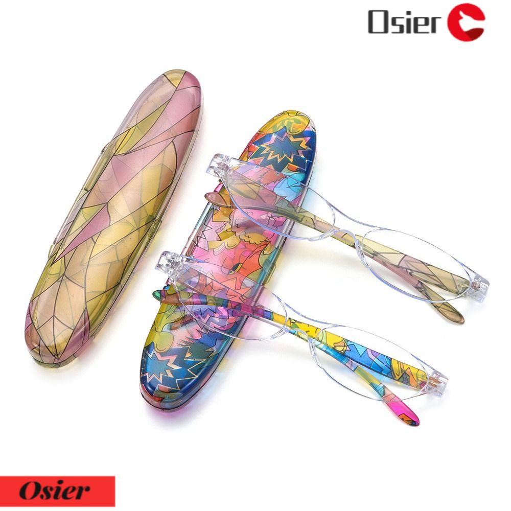 OSIER1 Kính Đọc Sách In Hoa Nhẹ Nhàng Chống Ánh Sáng Xanh Kèm Vỏ Bọc