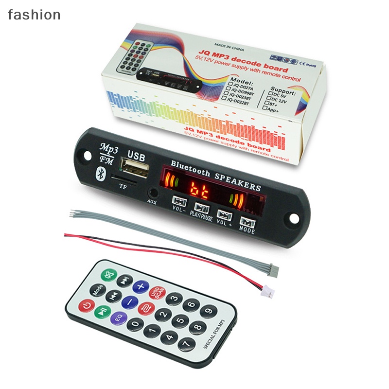Không dây Bluetooth 5.0 9V-12V MP3 WMA Bảng Giải mã âm thanh xe hơi USB TF FM mô-đun radio màn hình màu máy nghe nhạc MP3 với điều khiển từ xa VN
