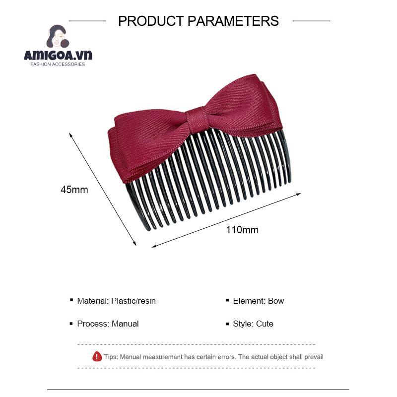 ✨✨Lược Kẹp Tóc Đính Nơ Đơn Giản Phong Cách Hàn Quốc