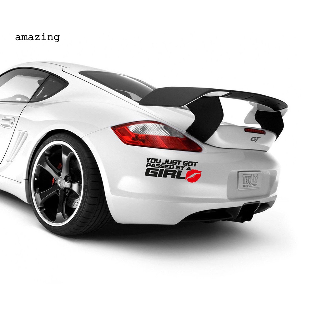 Miếng Dán Trang Trí Xe Hơi Họa Tiết Chữ YOU JUST GOT PASSED BY A GIRL Độc Đáo