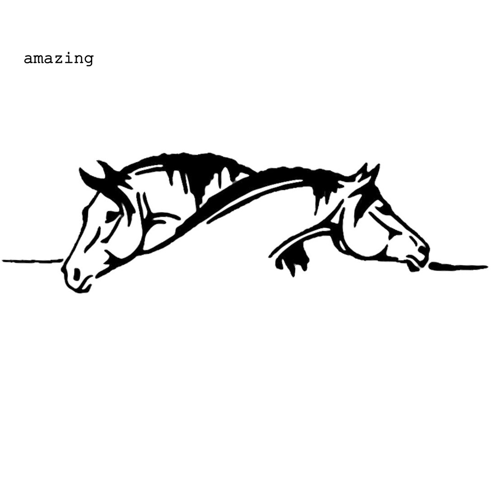 Đề Can Phản Quang Hình Hai Con Ngựa Vui Nhộn Sáng Tạo Dán Trang Trí Xe Hơi