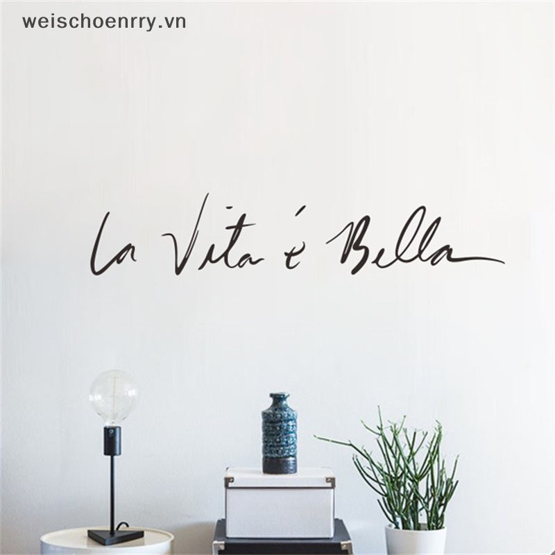 Miếng Dán Tường Vinyl In Chữ Ý Độc Đáo Trang Trí Nhà Cửa / Văn Phòng