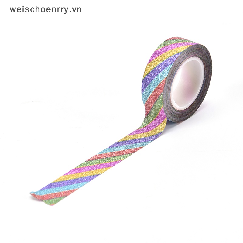 Cuộn Băng washi 10m Đính Kim Tuyến Dùng Trang Trí Thủ Công diy