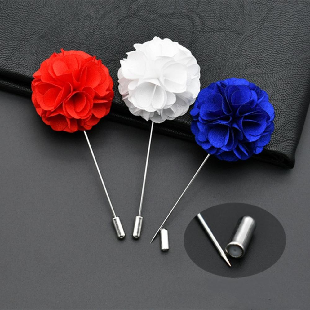 Trâm Cài Áo Vest Hình Hoa Vải Satin Cho Chú Rể