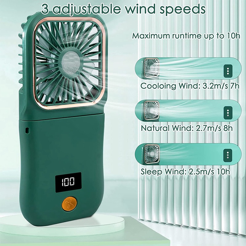 Quạt Mini 3000MAh 3 Tốc Độ Kèm Giá Đỡ Điện Thoại Và Sạc Dự Phòng Tiện Dụng