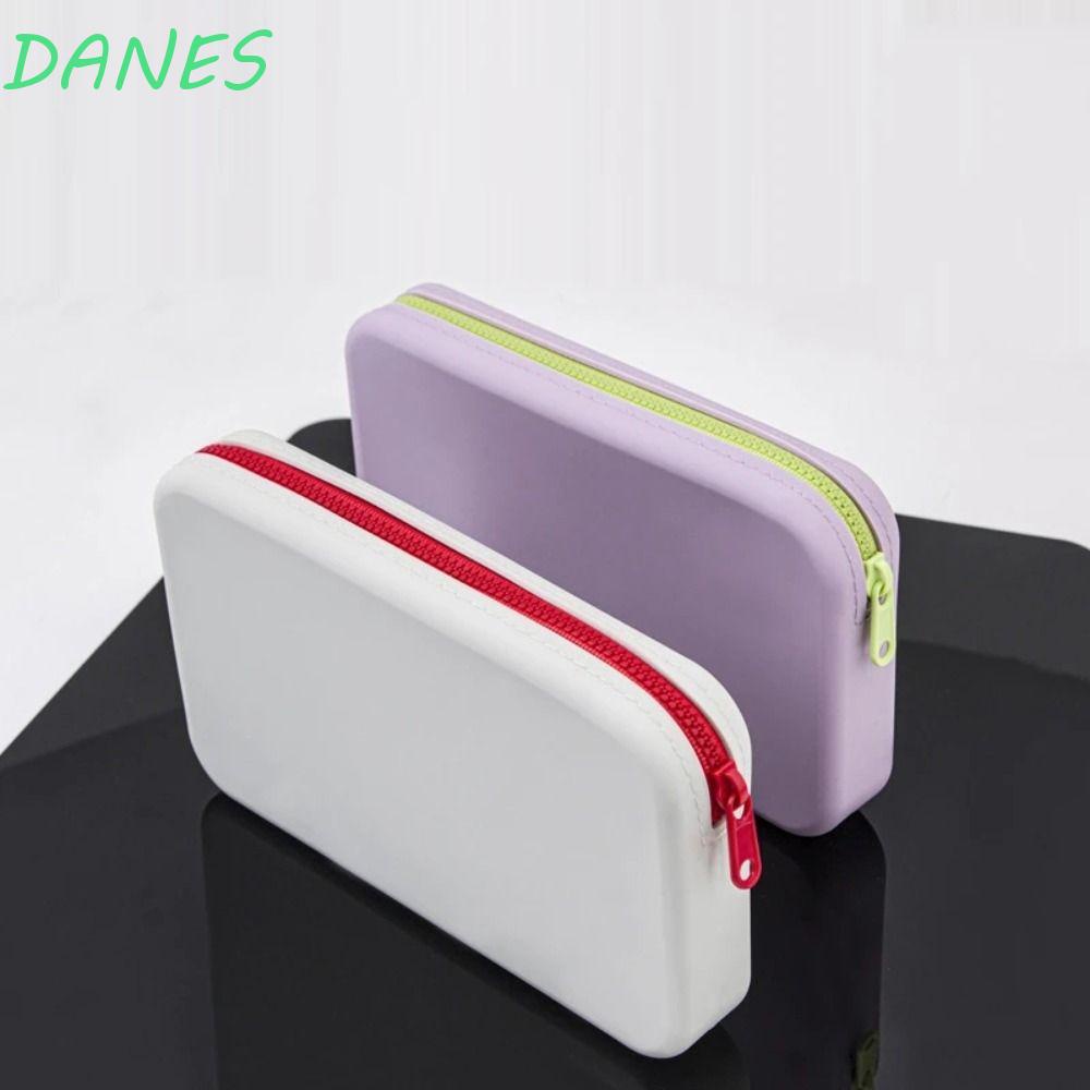 Túi Đựng Cọ Trang Điểm / Mỹ Phẩm Bằng Silicon Hình Vuông Màu Trơn Sức Chứa Lớn Tiện Dụng Giá Đỡ