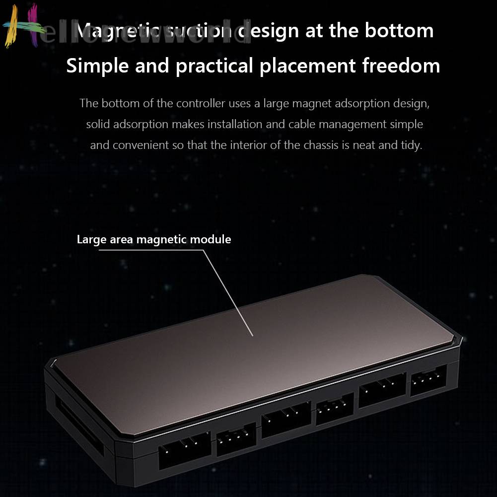 Bộ Chia 6 Cổng Quạt 12V 4PIN PWM 2 Trong 1 Ốp