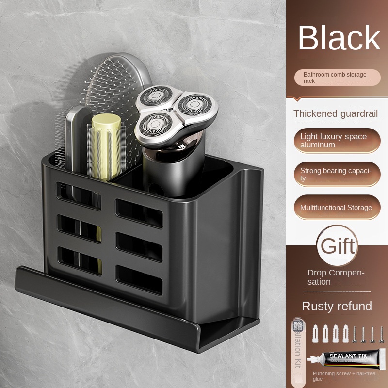 A - LIFE Công cụ trang điểm nhà vệ sinh đục lỗ miễn phí Tổ chức Rack Phòng tắm Chậu rửa lưu trữ treo tường