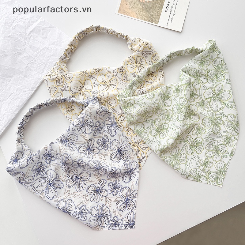 [Phổ Biến] Khăn Trùm Đầu Co Giãn In Hoa Tam Giác Phong Cách Đồng Quê Cho Nữ