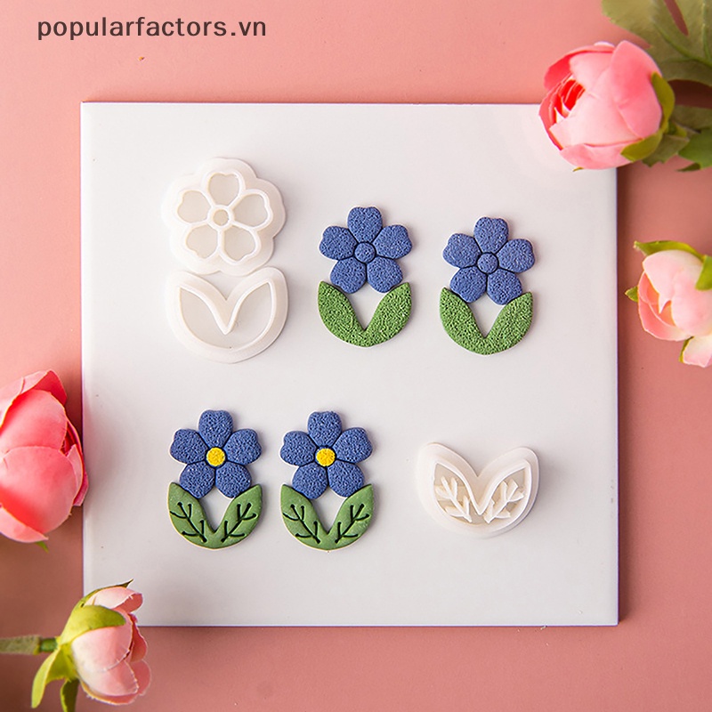 [Phổ Biếnfactors] Khuôn Làm Bông Tai Bằng Đất Sét Polymer Hình Hoa Sen Phong Cách Bohemian