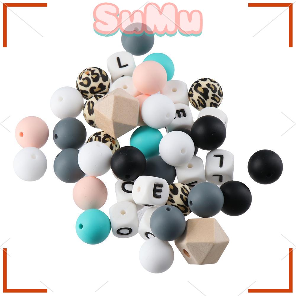 SUMU Bộ 84 Hạt Silicone Xâu Chuỗi Làm Vòng Đeo Tay