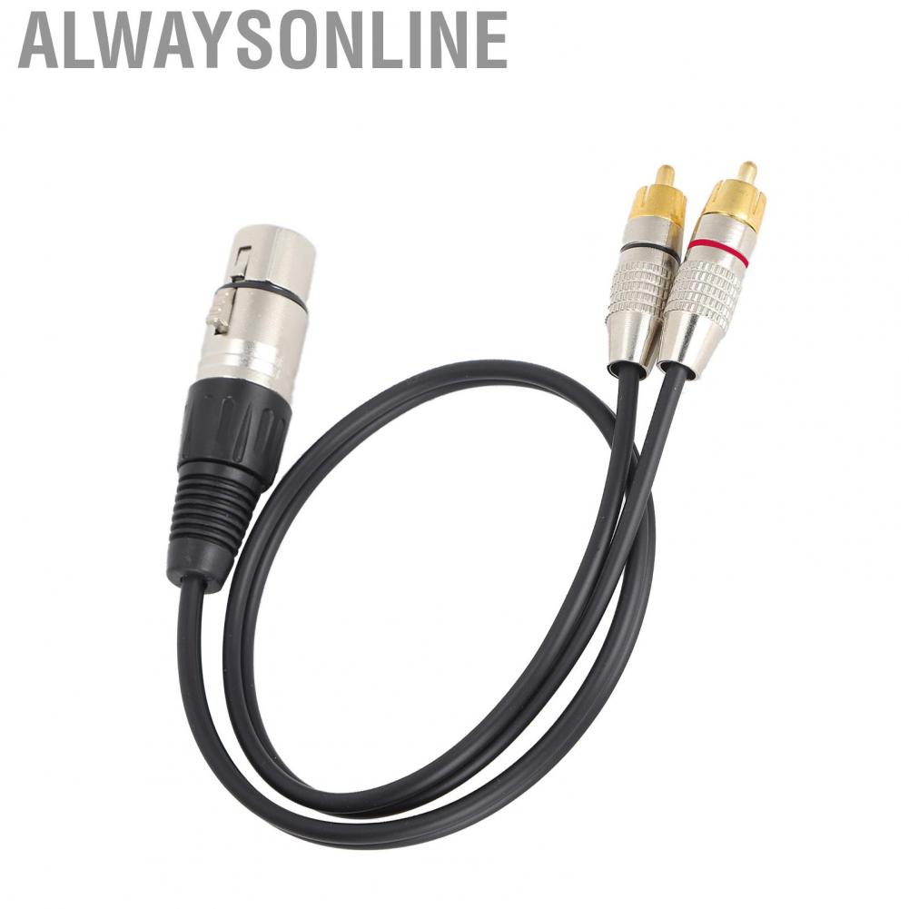 Alwaysonline Audio Splitter 1 XLR Female Plug to 2 RCA Male Plugs Cable for Microphone Recorder Home Theater and Professional Equipment