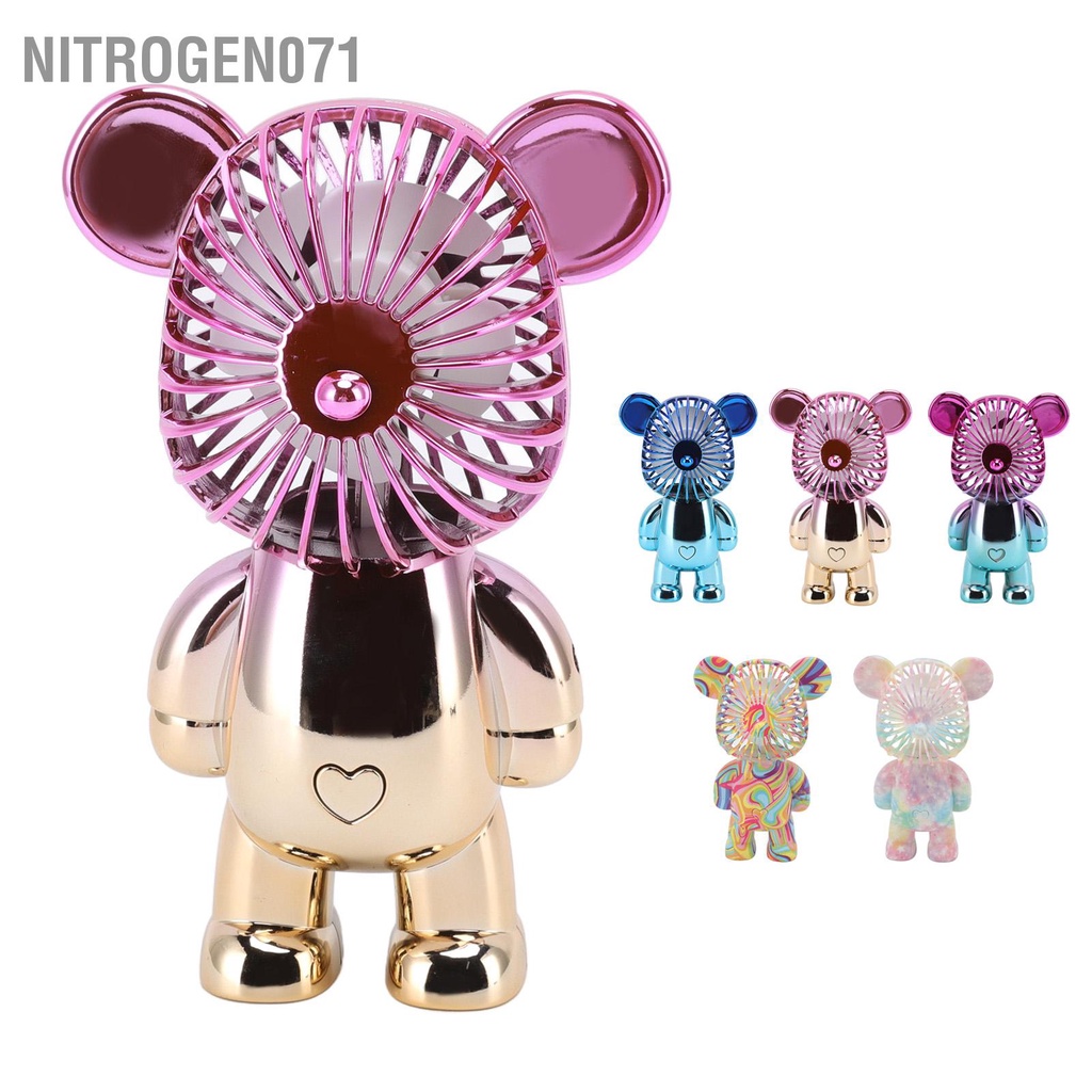 Nitrogen071 Quạt Điện Cầm Tay Hoạt Hình Dễ Thương Sạc USB Gấu Cho Văn Phòng Ngủ Và Học Tập