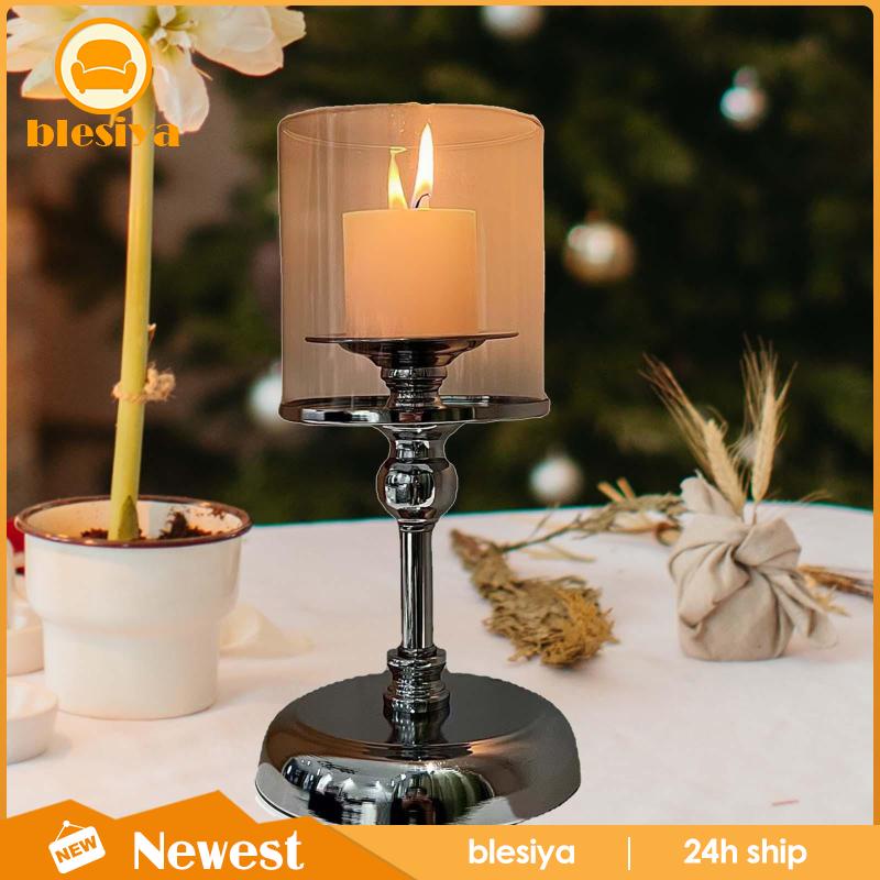 Giá Đỡ Đèn Cầy Bằng Thủy Tinh Và Đế Kim Loại Bền Hiện Đại