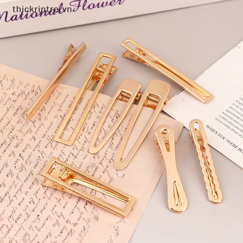 Set 3 Kẹp Tóc Kim Loại Phong Cách Hàn Quốc Cho Nữ