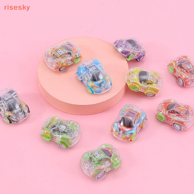 Set 5 Mô Hình Xe Hơi Hai Tầng Mini Trong Suốt Dễ Thương Dùng Làm Quà Tặng Cho Bé