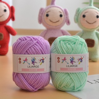 Cuộn len đan sợi cotton sữa 5 sợi mềm chất lượng cao 25g 70m 27 màu