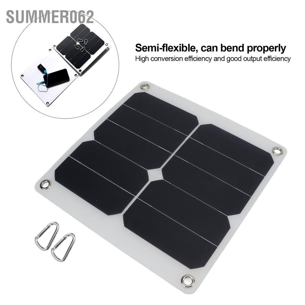 Summer062 Bảng Sạc Năng Lượng Mặt Trời 15W 5V Mini Di Động Polysilicon Bán Linh Hoạt Usb Điều Khiển Mô-đun Quang Điện