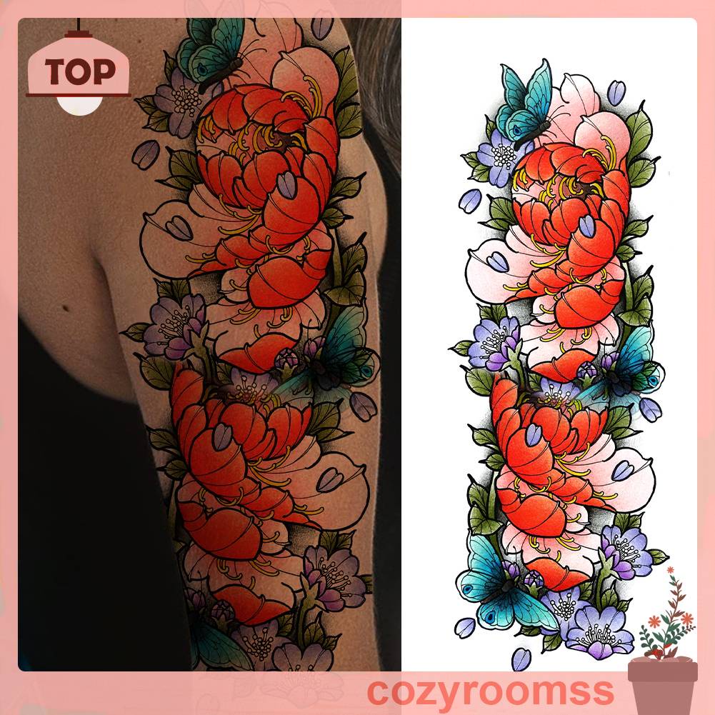 Hình Xăm Dán Họa Tiết Hoa Cỏ 3D Nhiều Màu Sắc Cho Cặp Đôi