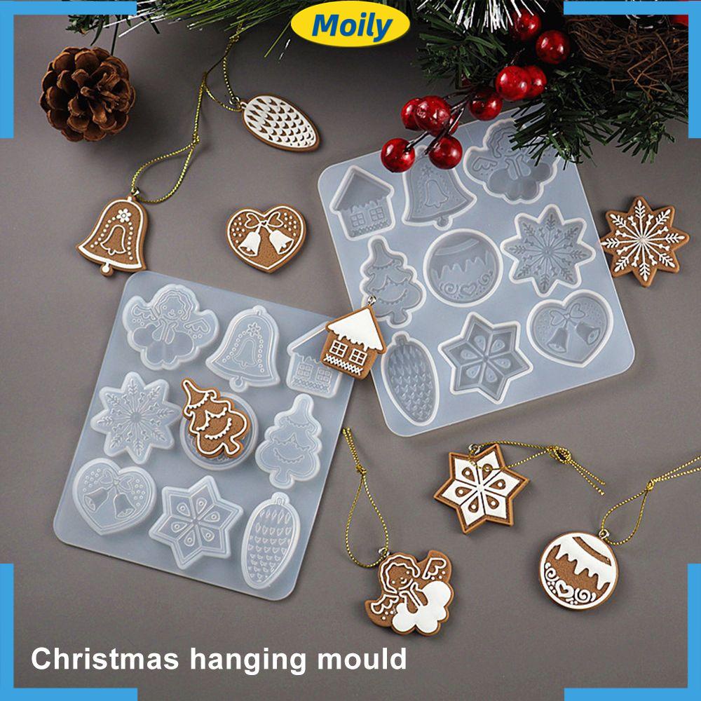 MOILYVN Khuôn Làm Thẻ Nhựa Resin Pha Lê Treo Trang Trí Cây Thông Giáng Sinh
