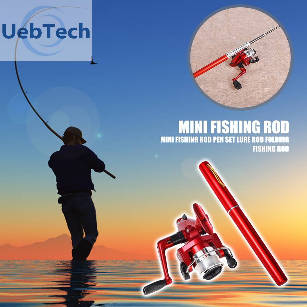 Cần Câu Cá Mini Hình Cây Bút Kèm Guồng Quay Chuyên Dụng