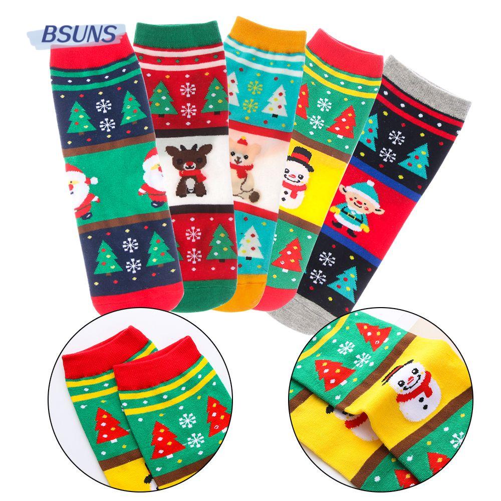 BSUNS Tất Thời Trang Mùa Đông Ấm Áp Thoải Mái Phong Cách Giáng Sinh