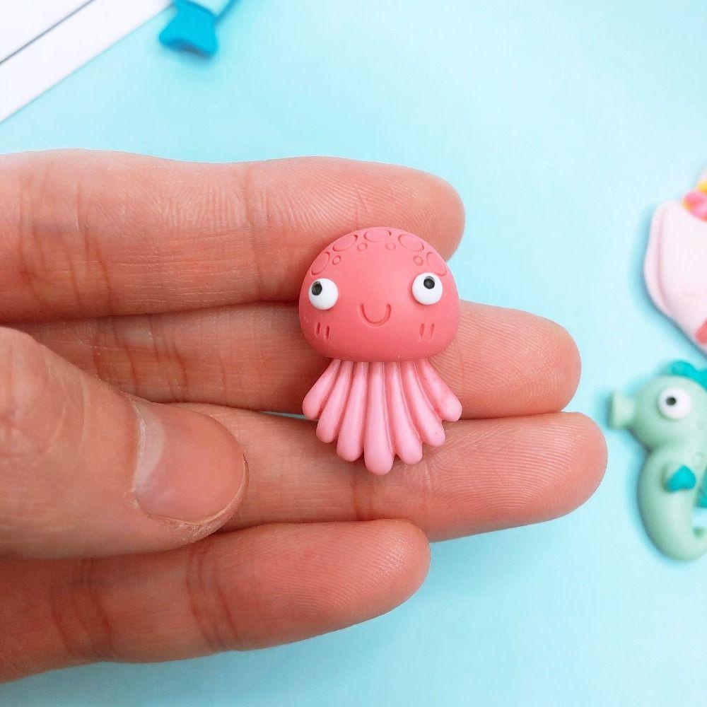 Bộ 10 Miếng Dán 3D Bằng Nhựa Resin Hình Cá Ngựa Biển Nhiều Màu Sắc Trang Trí Sổ Tay DIY